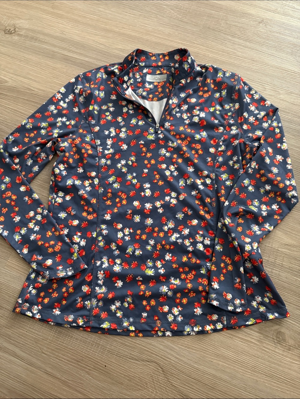 Callaway Navy Floral Golf Jacket with Red and White Blooms